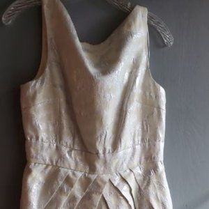 Maggy London Silver & White Dress - Size 8